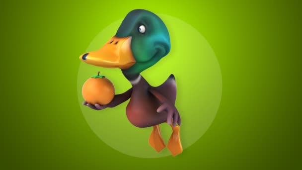 Кумедний мультфільм duck — стокове відео