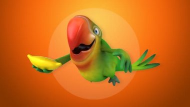 komik karikatür papağan