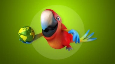 komik karikatür papağan