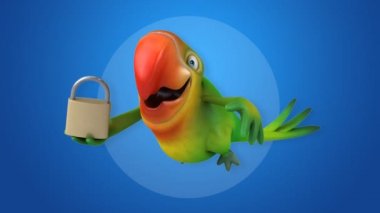 komik karikatür papağan