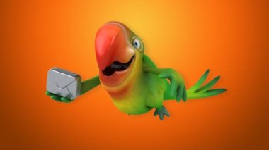 komik karikatür papağan