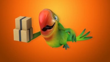 komik karikatür papağan