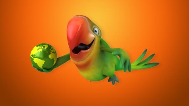 Funny cartoon parrot — Stock Video