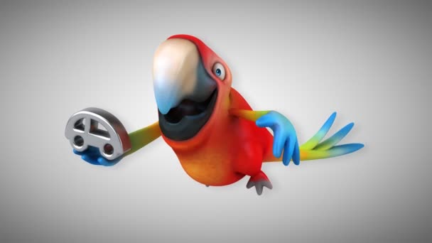 Funny cartoon parrot — Stock Video