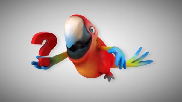 Funny cartoon parrot — Stock Video