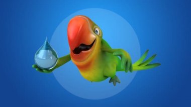 komik karikatür papağan