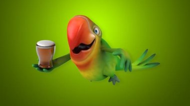 komik karikatür papağan