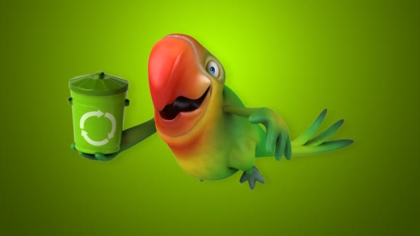 Cartoon Parrot yang lucu — Stok Video