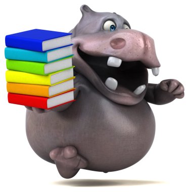 Eğlenceli çizgi film su aygırı