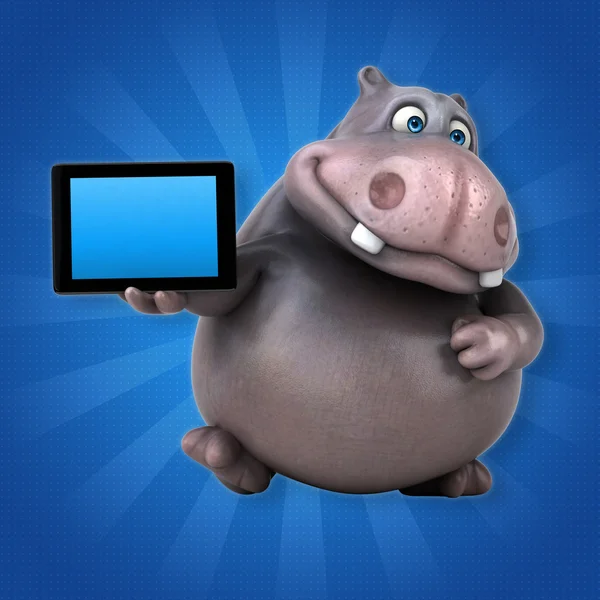 Divertido hipopótamo de dibujos animados — Foto de Stock
