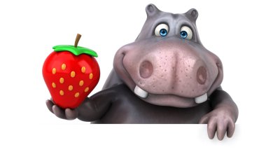 Eğlenceli çizgi film su aygırı