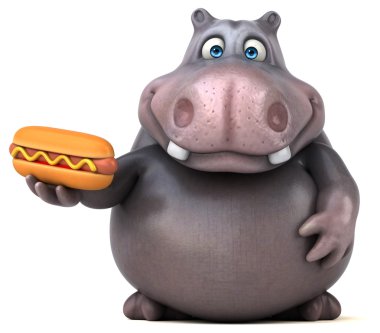 Eğlenceli çizgi film su aygırı