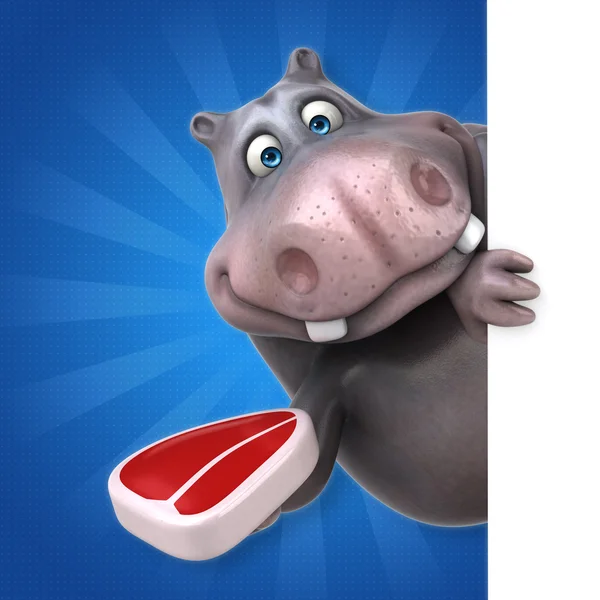 Divertente cartone animato ippopotamo — Foto Stock