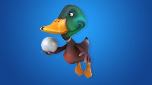 Fun cartoon duck — Stock Video