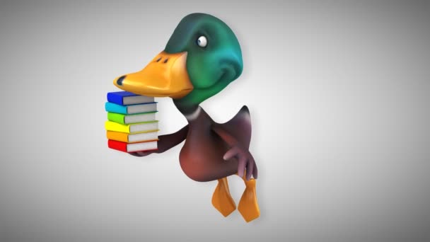 Fun cartoon duck — Stock Video