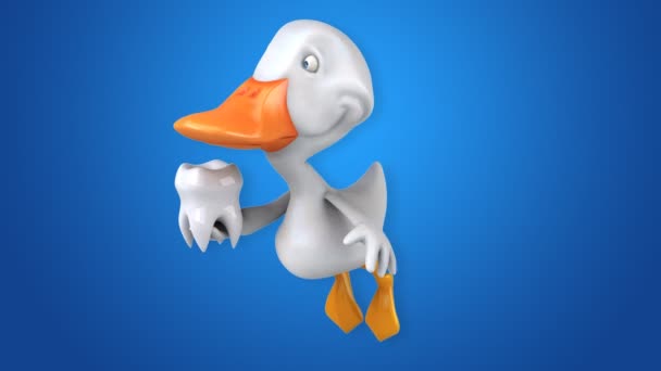 Весело мультфільм duck — стокове відео