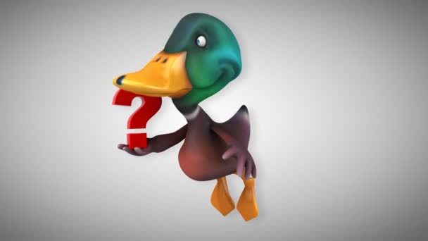 Fun cartoon duck — Stock Video