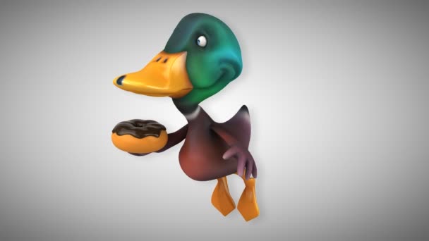 Fun cartoon duck — Stock Video