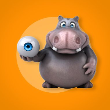 Eğlenceli çizgi film su aygırı