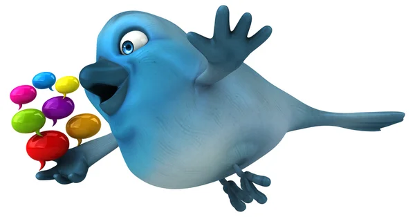 Cartoon blå fågel — Stockfoto