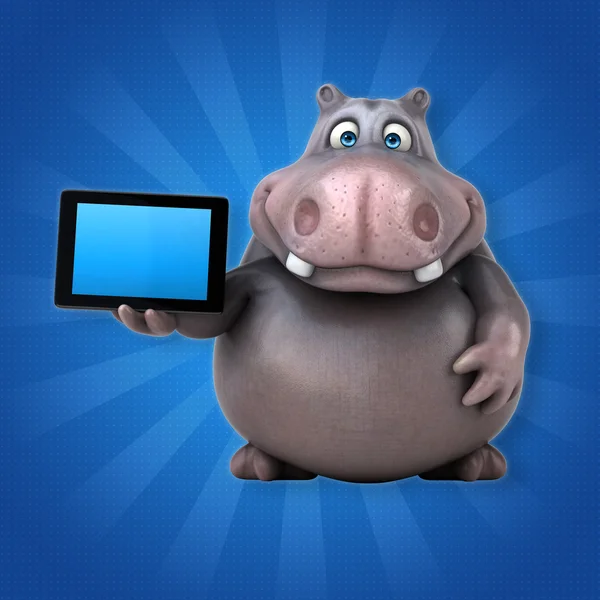 Zabawne karykatury hipopotam — Zdjęcie stockowe