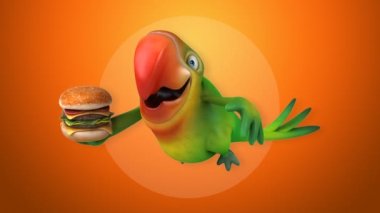 Eğlenceli çizgi film papağan