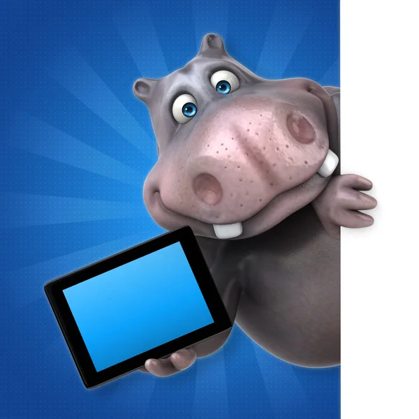 Leuke cartoon nijlpaard — Stockfoto