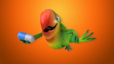 Eğlenceli çizgi film papağan