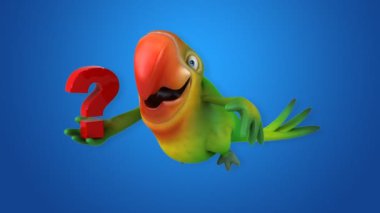 komik karikatür papağan