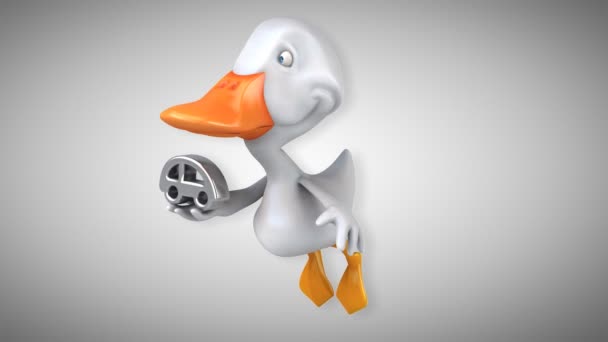 Fun cartoon duck — Stock Video