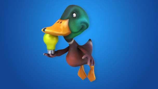 Весело мультфільм duck — стокове відео