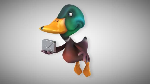 Fun cartoon duck — Stock Video