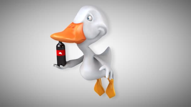 有趣的卡通小鸭 — 图库视频影像