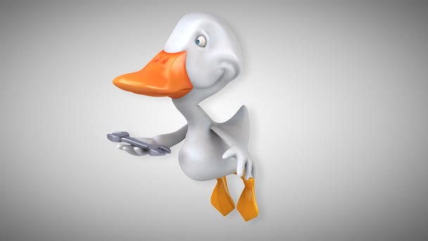 Fun cartoon duck — Stock Video