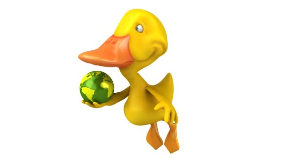 Fun cartoon Duck — Stock Video