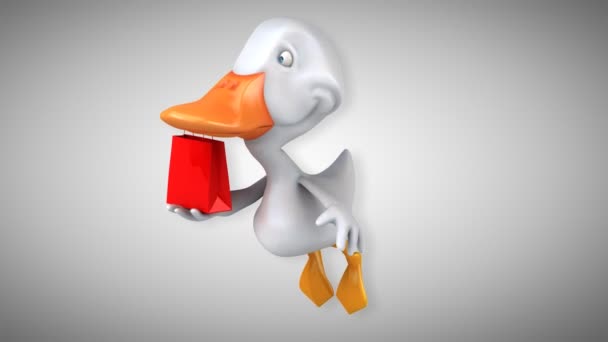 Fun cartoon duck — Stock Video