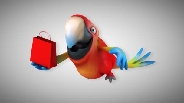 Spaß Cartoon Papagei — Stockvideo