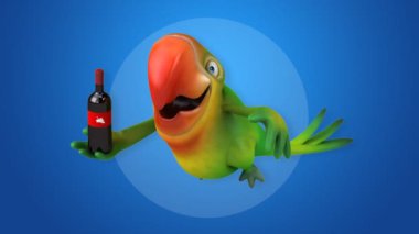 Eğlenceli çizgi film papağan