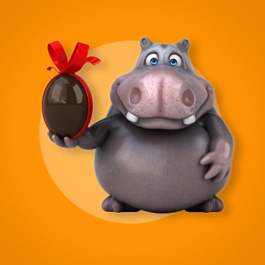 Eğlenceli çizgi film su aygırı