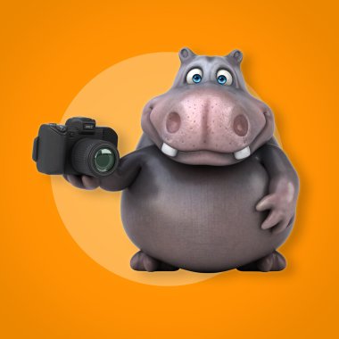 Eğlenceli çizgi film su aygırı