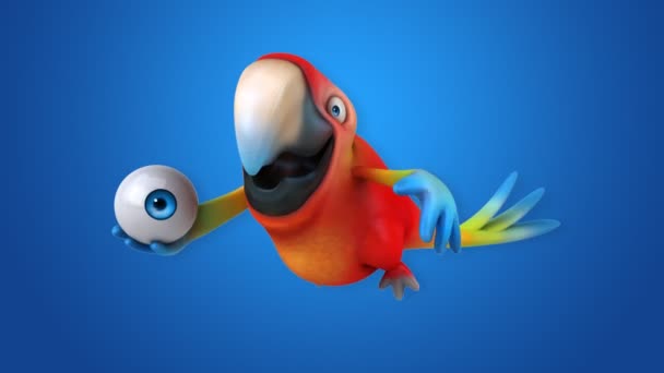 Roliga tecknade papegoja — Stockvideo