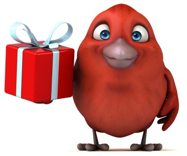 karikatür kırmızı kuş