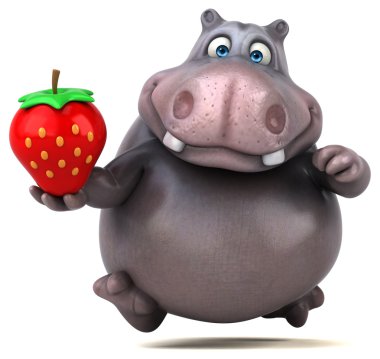 Eğlenceli çizgi film su aygırı