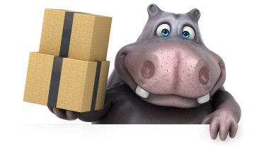 Eğlenceli çizgi film su aygırı