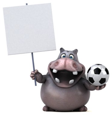 Eğlenceli çizgi film su aygırı