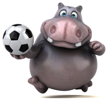 Eğlenceli çizgi film su aygırı