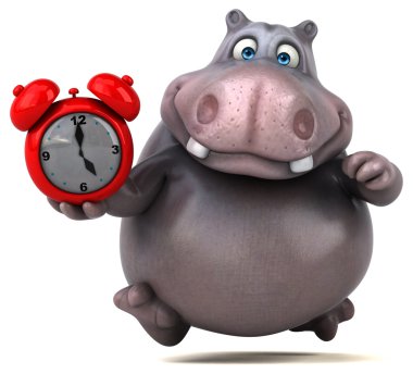 Eğlenceli çizgi film su aygırı