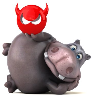 Eğlenceli çizgi film su aygırı