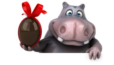 Eğlenceli çizgi film su aygırı