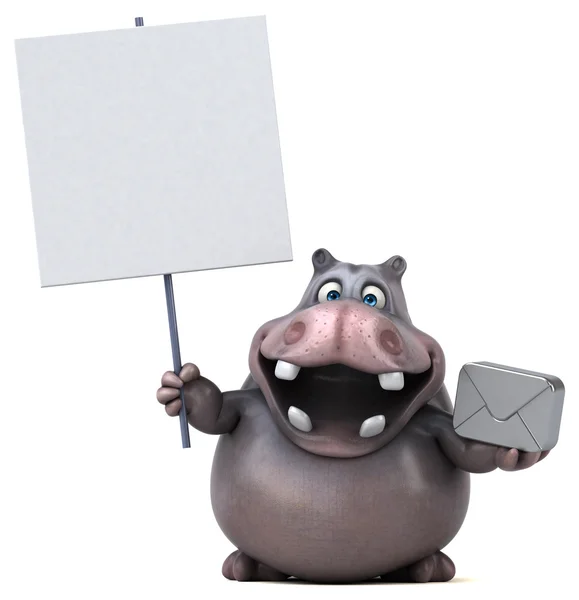 Amusant hippopotame dessin animé — Photo